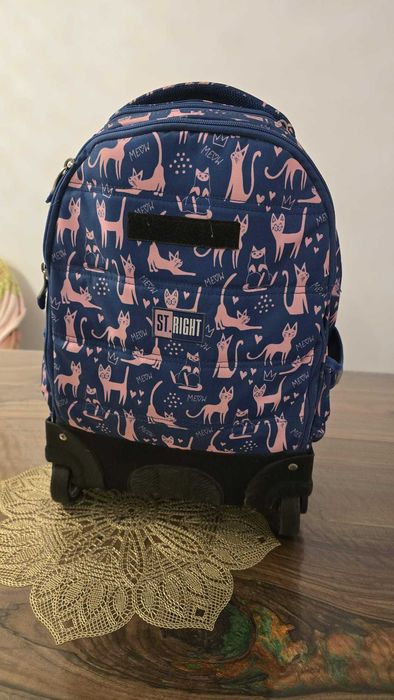 Ghiozdan clasele V-VIII, 4 compartimente, Majewsk Colectia Lazy Cats