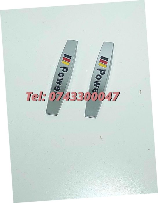 Set 2 Buc Emblema Cromata Power Pentru Aripa