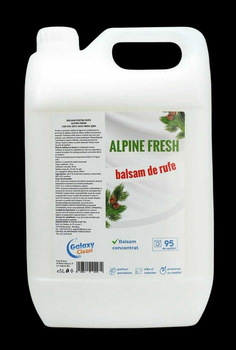 Balsam lichid de rufe concentrat, Alpine Fresh, 95 de spalari, 5L