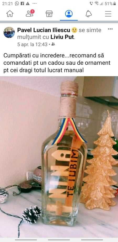 sticle artizanale pentru NASI  nunti boteze zile de nastere