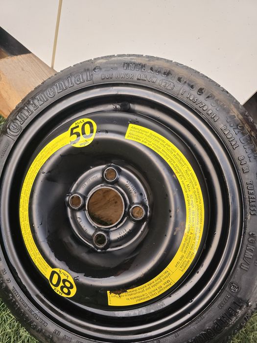 Roata de rezervă slim Volkswagen 4x100 si diametru butuc 57,1mm