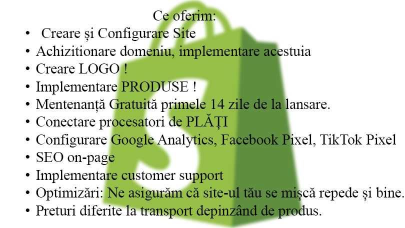 Creare website/magazin shopify (Dropshipping, B2B, Retail etc.)