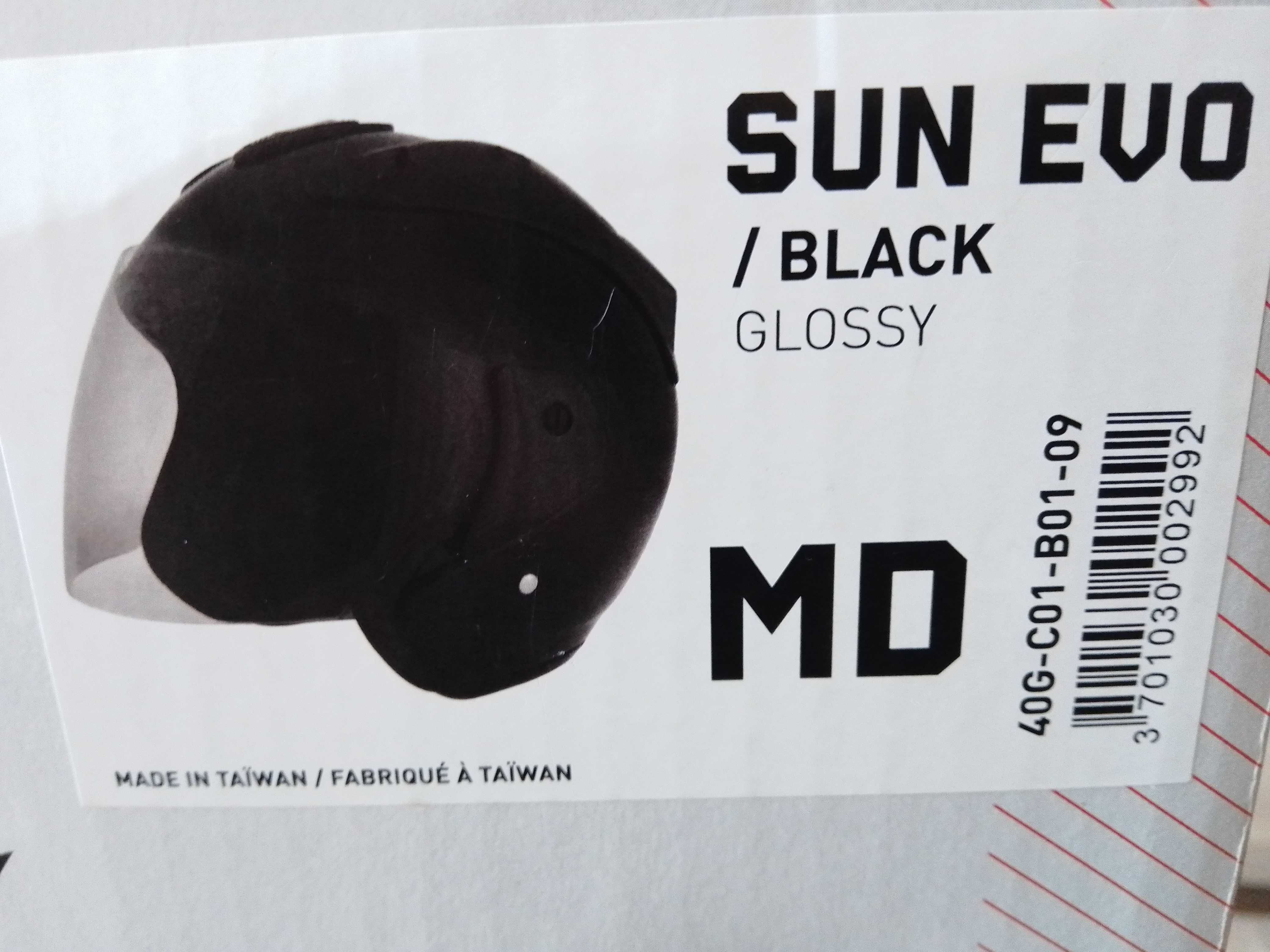 Мотокаска SUN EVO Open Face, черен гланц, размер "М"