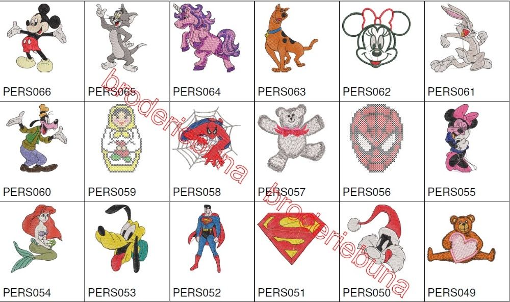 programe de broderie pentru COPII vol.1/ personaje celebre