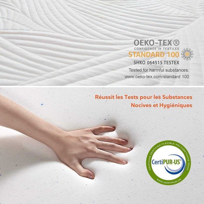 Topper cu spumă cu memorie Sweetnight, 90 x 200 x 5 cm, cu gel