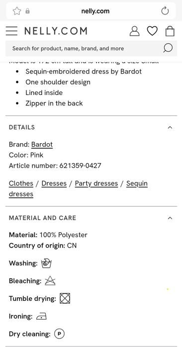 Bardot €139 висок клас рокля с пайети S от Австралия, нова, с етикет