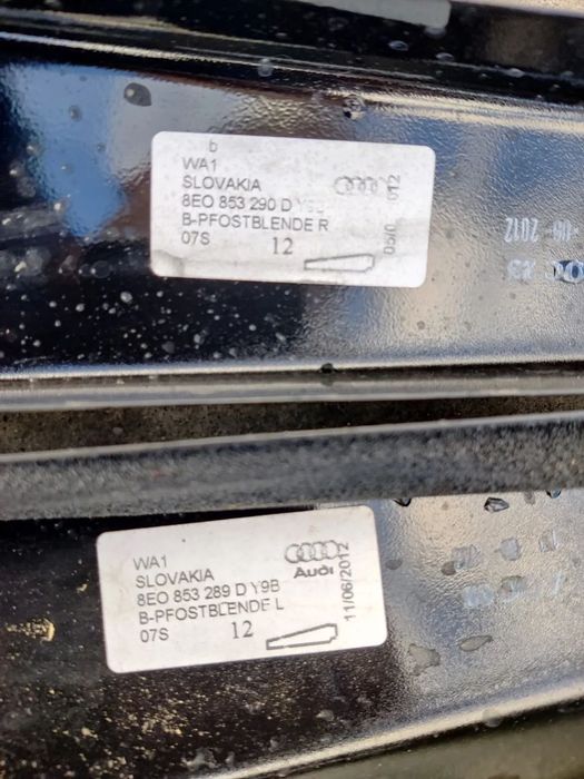 Ornamente Trimuri laterale exterior stalp intre usi portiere Seat Exeo Audi A4 8E0853289D/290D