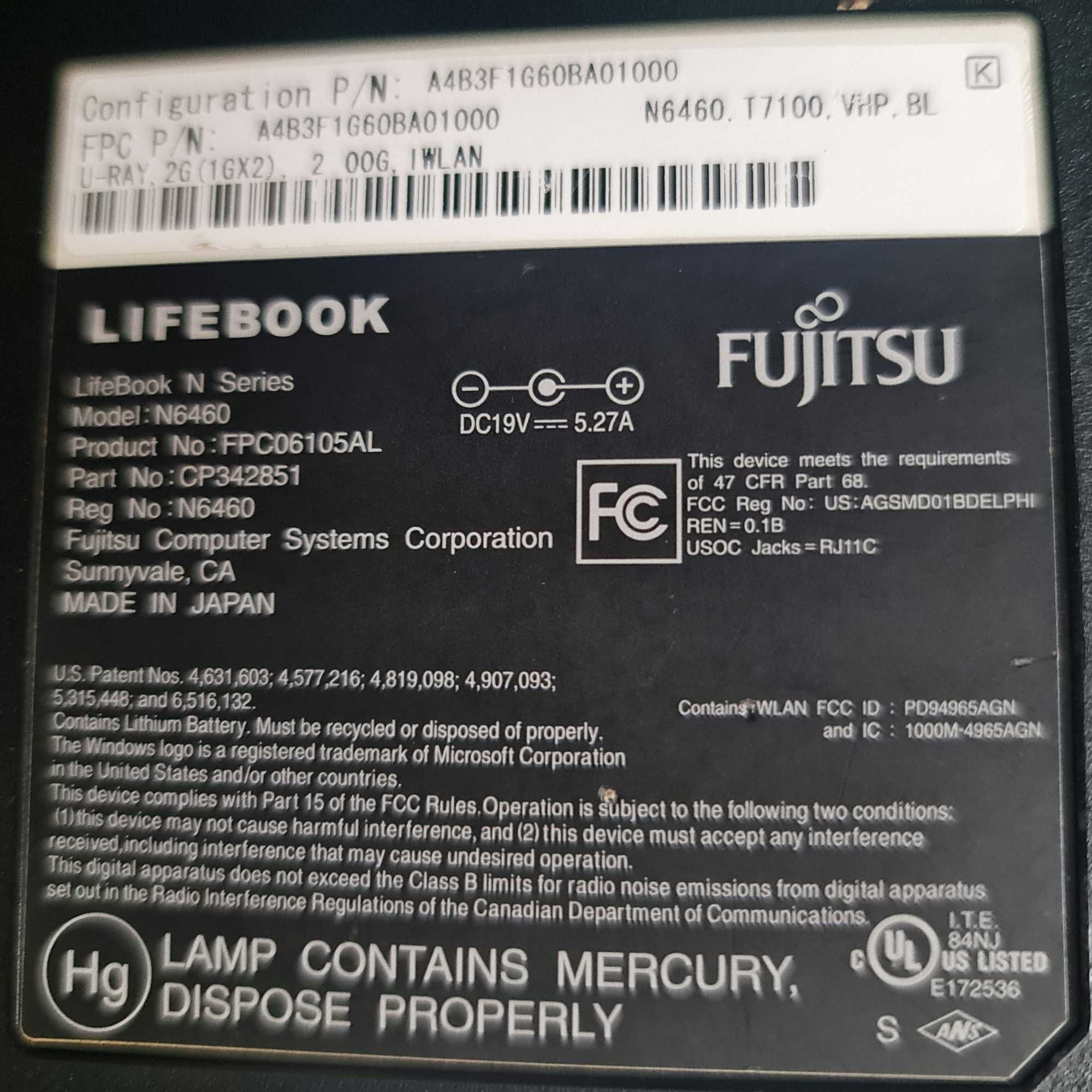Laptop Fujitsu Life book,cu modem tv,model N6460