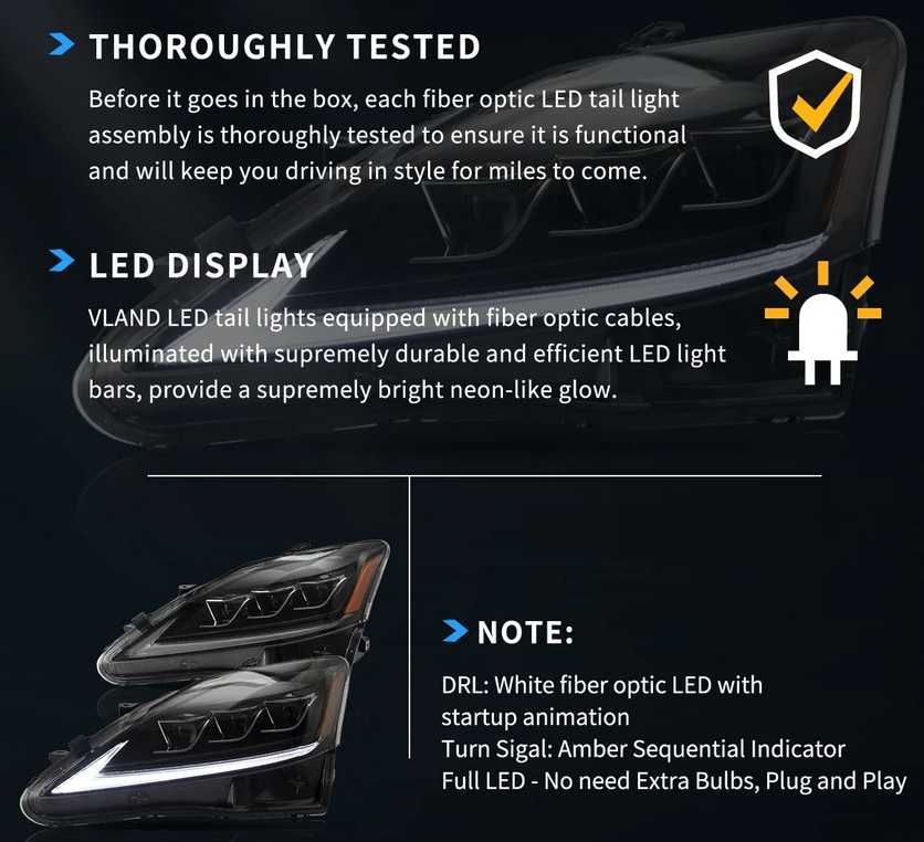 Комплект Тунинг FULL LED фарове 05-2013 Lexus IS250/IS350/IS300 07-14