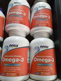 Рыбий жир, Омега-3, Omega-3 180 EPA/120 DHA, Now Foods, 500 гелевых ка