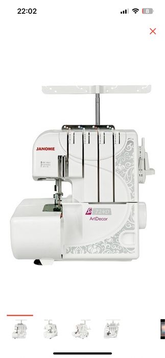 Оверлок Janome ArtDecor 724D белый 100000тг