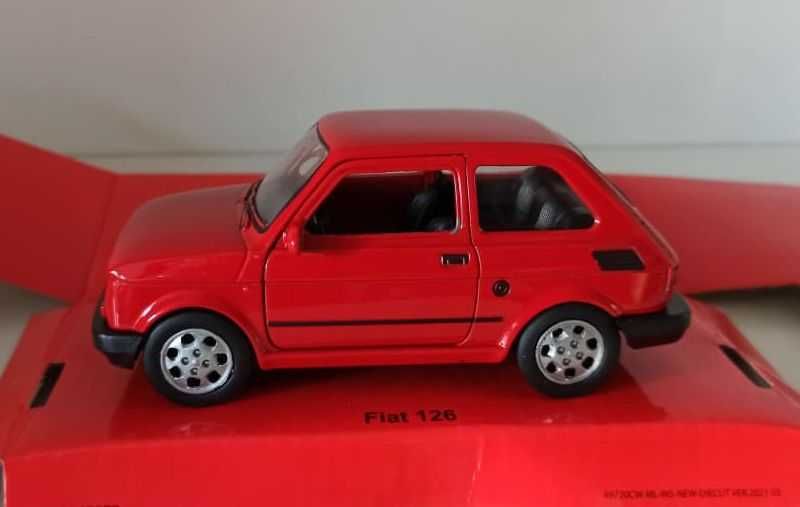 Macheta Fiat 126 rosu - Welly 1/32