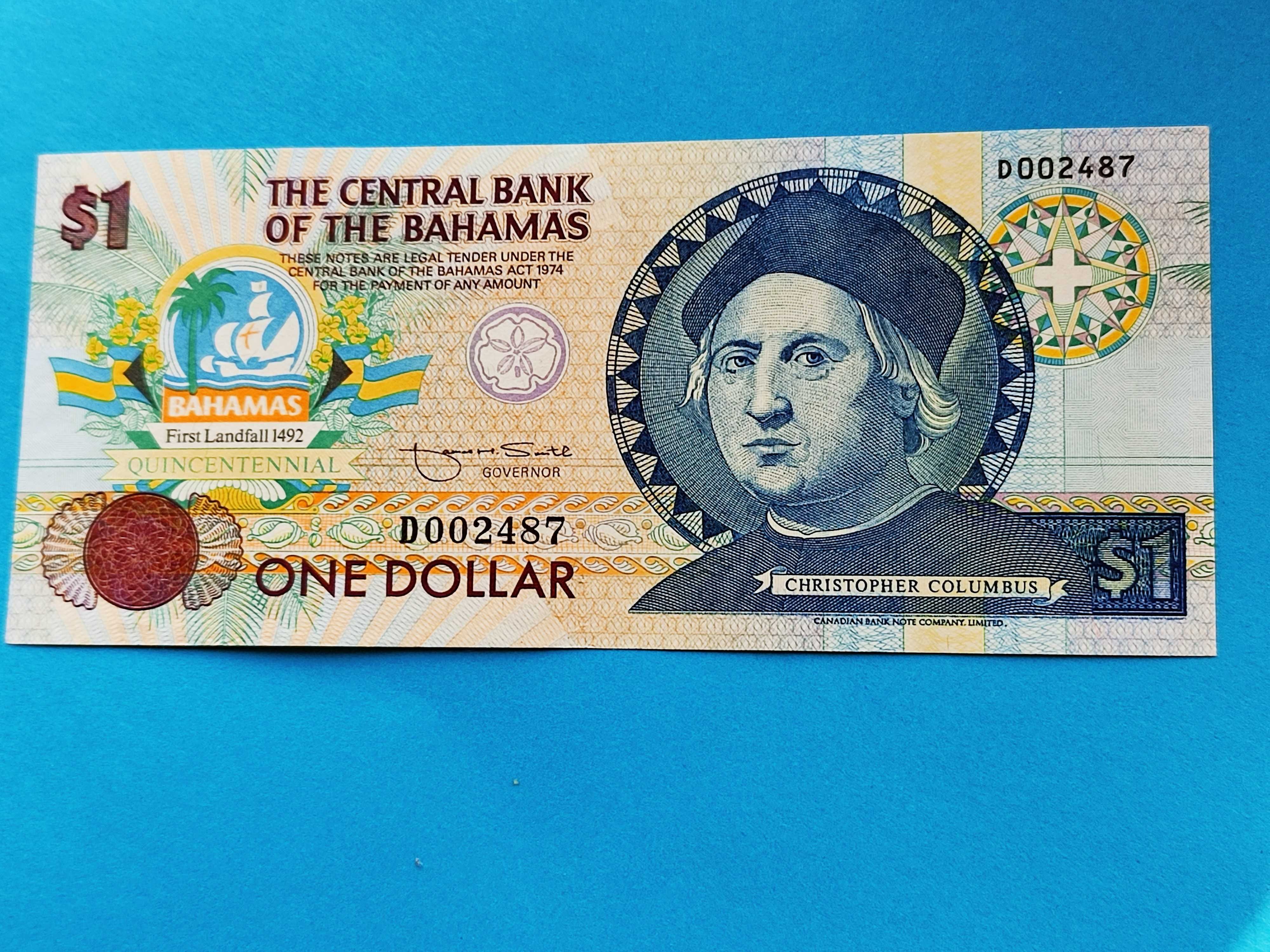 1 Dollar 1992 ( Christopher Columbus) -Bahamas-UNC-RARA!