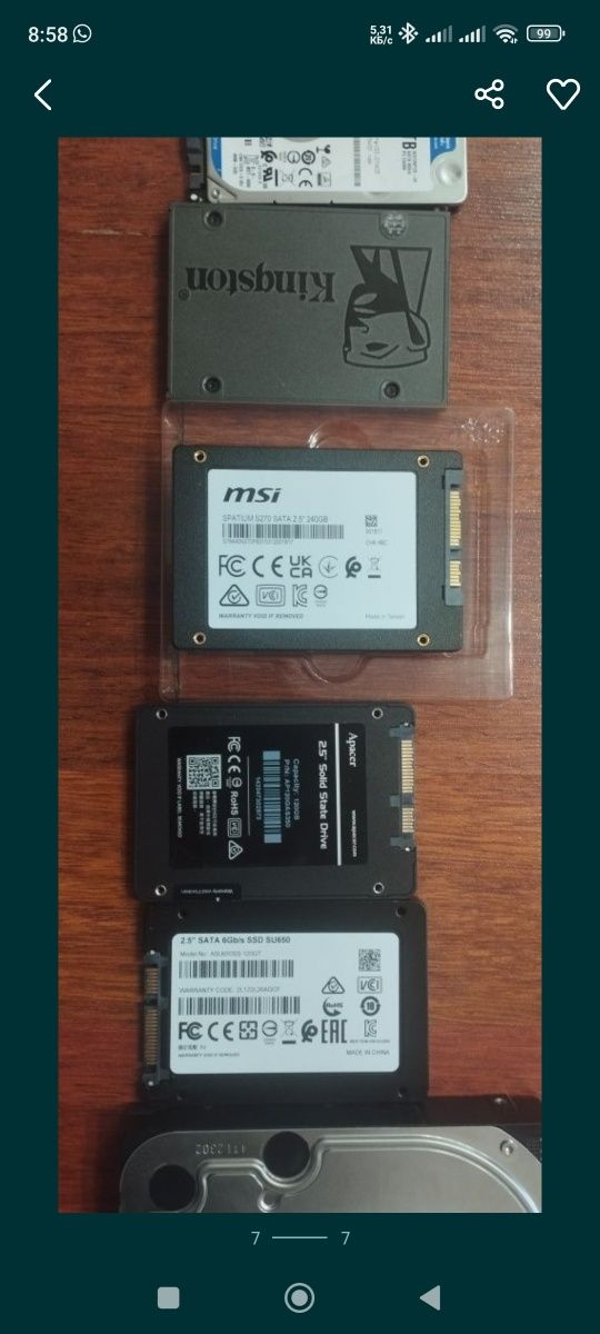 Продам SSD, ССД на 120 и 240