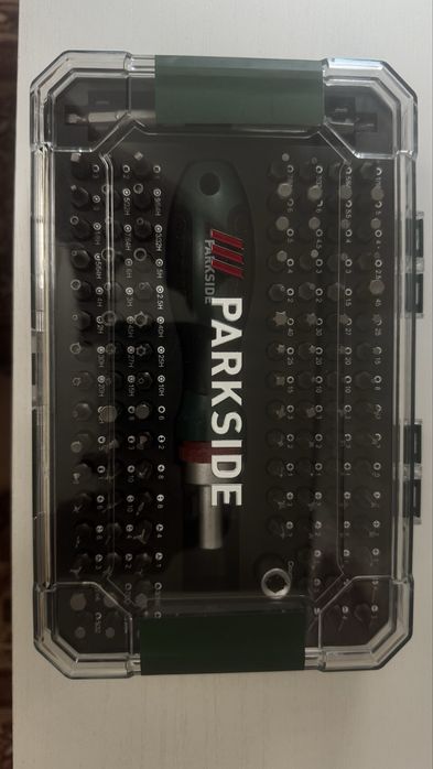 Набор бит с отверткой трещоткой Parkside (115 шт.) Германия