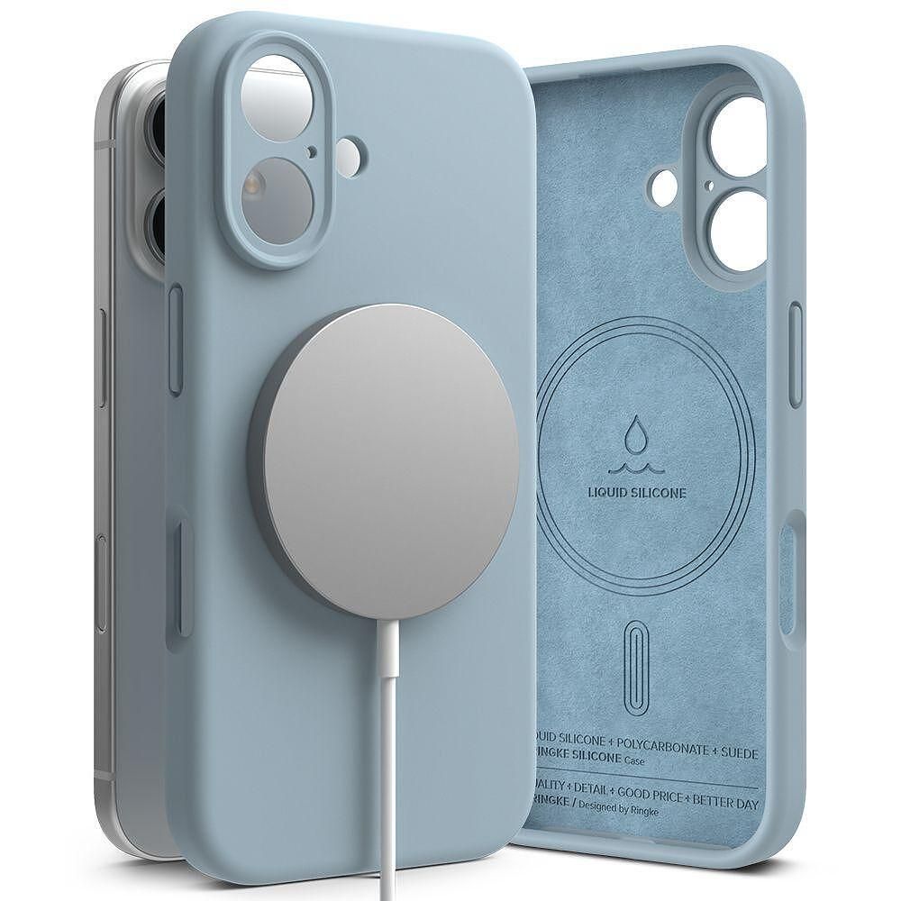 Кейс ringke silicone magnetic magsafe за iphone 16 - син