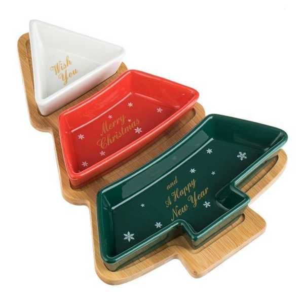 Коледни купички Mercado Trade, Бамбукова основа във формата на елха