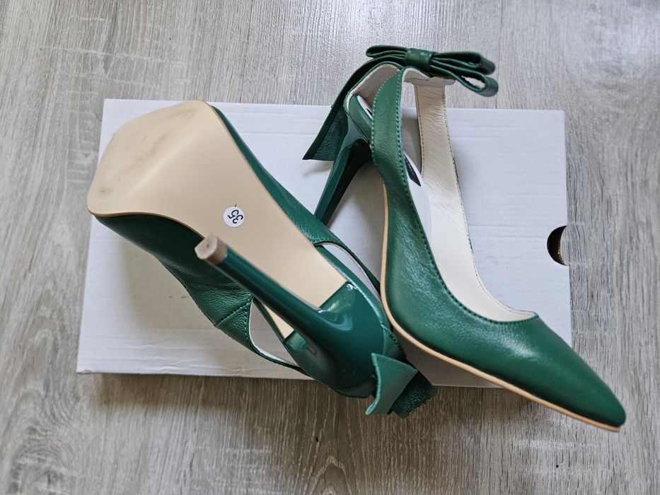 Pantofi Stiletto Piele Verde