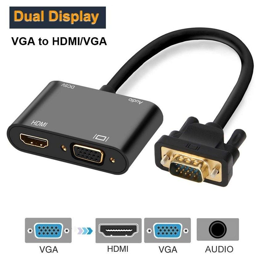 Конвертер 1×2 vga to hdmi и vga