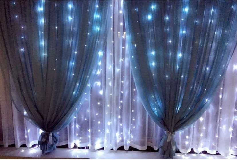 Постоянно светеща завеса 3 х 3 Бяла/топло бяла Завеса LED