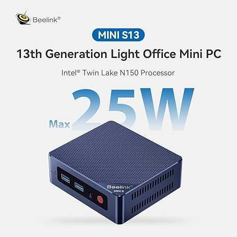 Mini PC Beelink Intel N150, 16 GB DDR4, SSD 1TBGb, Win 11 PRO