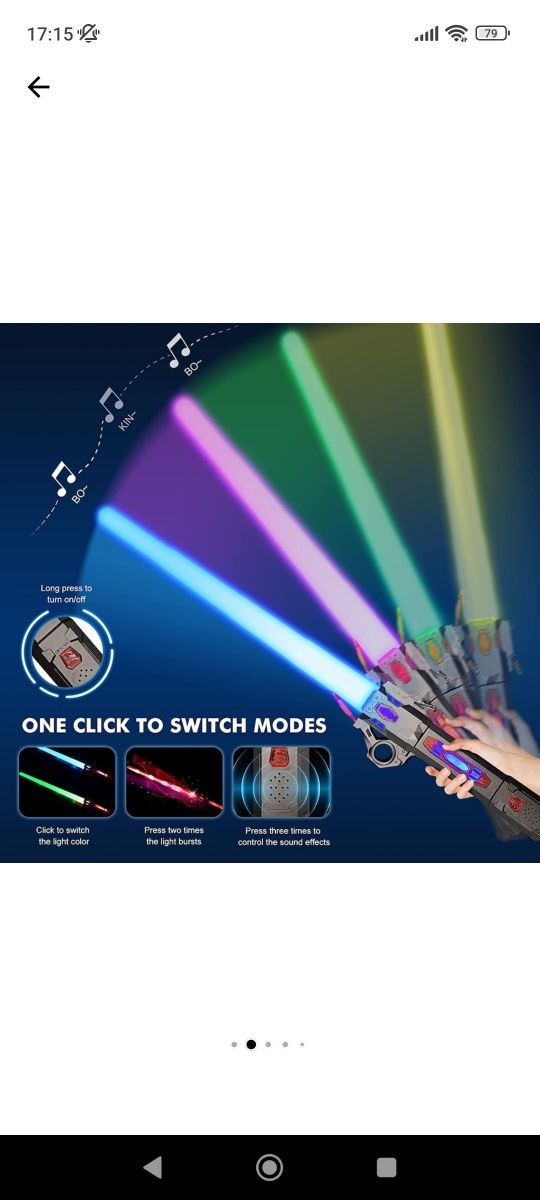 Sabie laser de jucarie Star Wars, 7 schimbari de culoare, retractabila