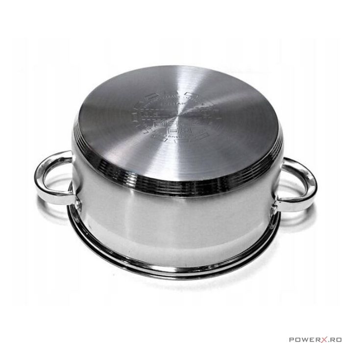 Oala pentru fiert cu abur, din inox, cu capac, 3.1 litri, 20 cm,