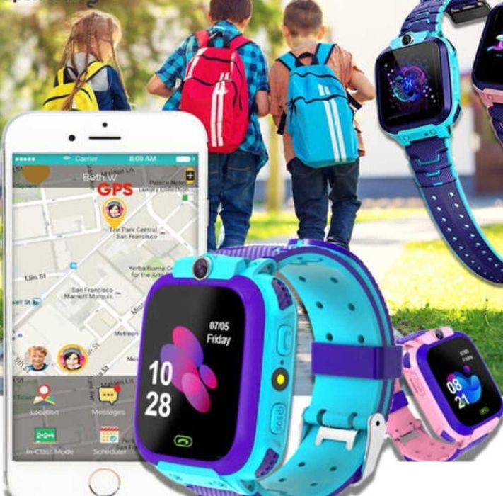 Ceas Inteligent Pentru Copii Albastru cu Urmărire GPS și Apeluri