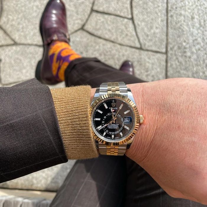 ceas barbat rolex sky-dweller black dial