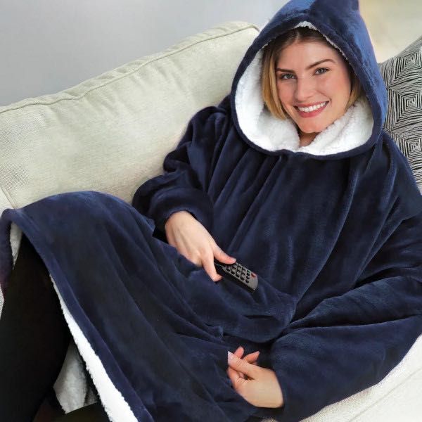 Плюшено Пухкаво Одеяло с Ръкави и Качулка Huggle Hoodie
