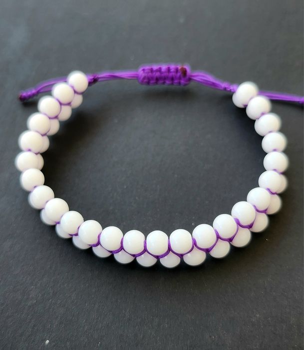 Set brățări ametist si onix alb