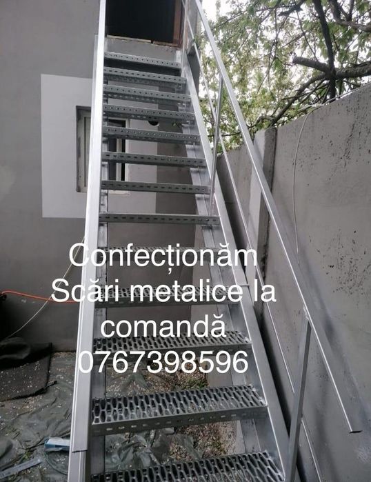 Scara metalica zincata exterioara pt  casa , beci și incendiu ISU