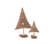 Set 2 brazi decorativi, Handmade, textil, picior lemn, roz, 35 cm