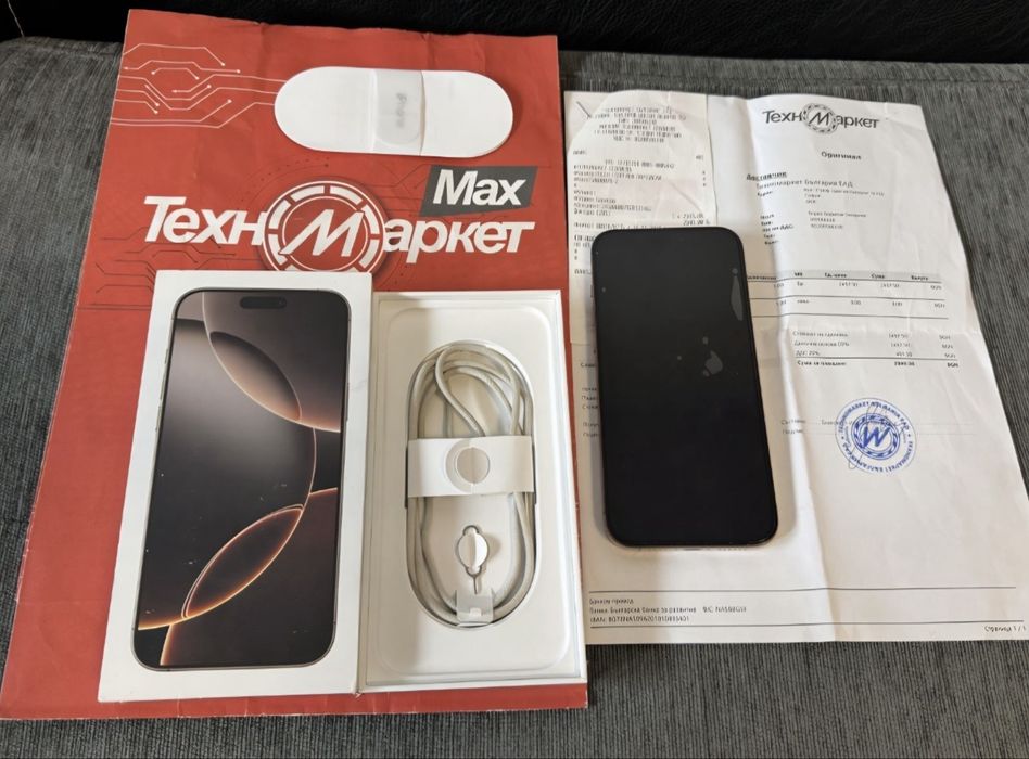КАТО НОВ 256GB iPhone 16 Pro Max Техномаркет Гаранция 2026 Desert