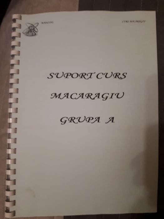 Carte manual pt scoala de macara / macaragiu grupa A