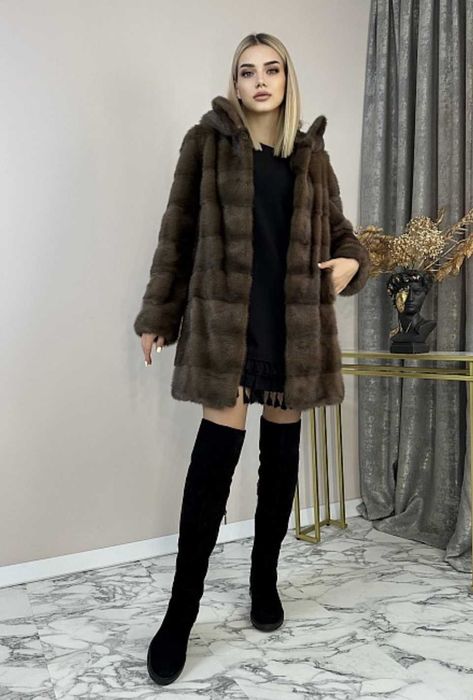 Haina vizon blana naturala , Haină de nurcă , 4 in 1 Transformer