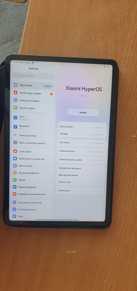 Mi pad 6 128talik 144 hz ekran abmen ham bor