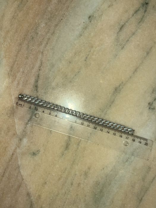 Bratara cuban MOISSANITE 8mm din argint placat cu aur alb de 18k