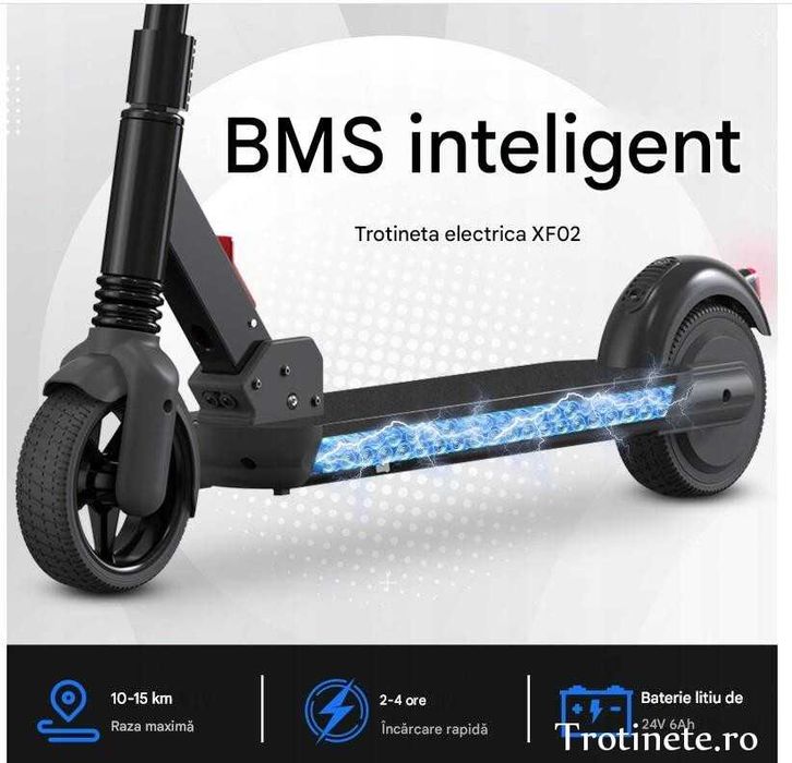 Trotineta electrica copii 8-14 ani, pliabilă, 200W 80kg, 20 km/ora