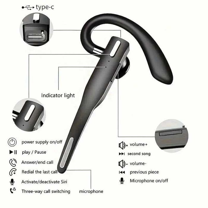Cască  bluetooth  ARCHTEX 10H  bateriei
500 MAh autonomie foarte mare.