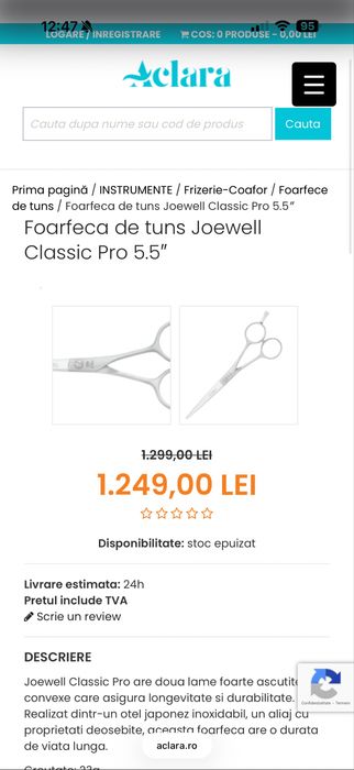Foarfeca de tuns Joewell Classic Pro 5.5