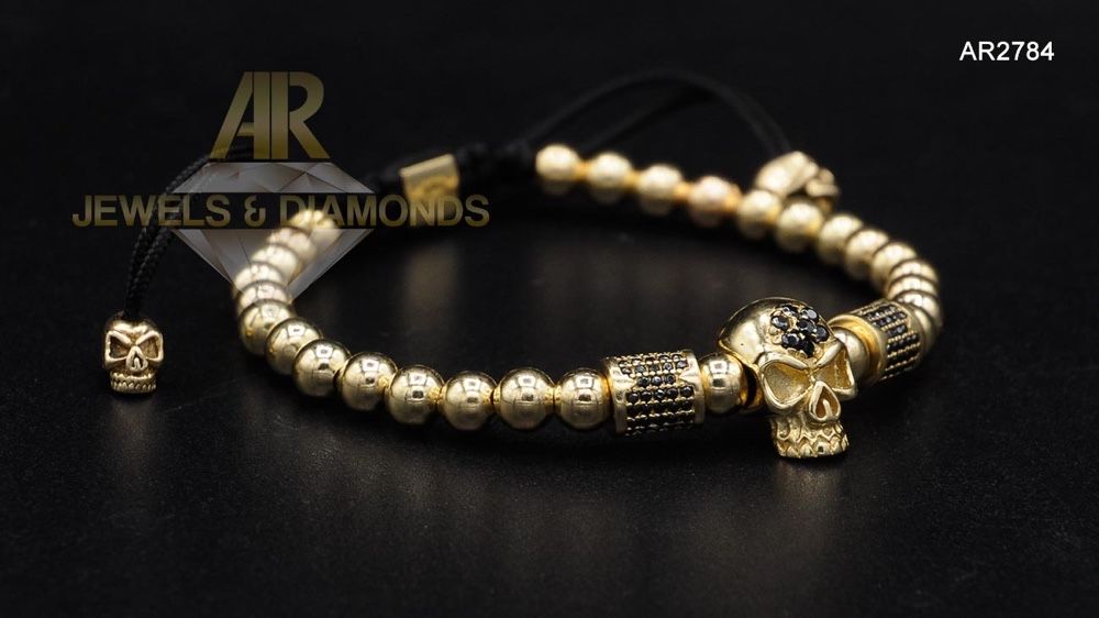 Bratara Aur 14 K model Skull Collection ARJEWELS(AR2784)