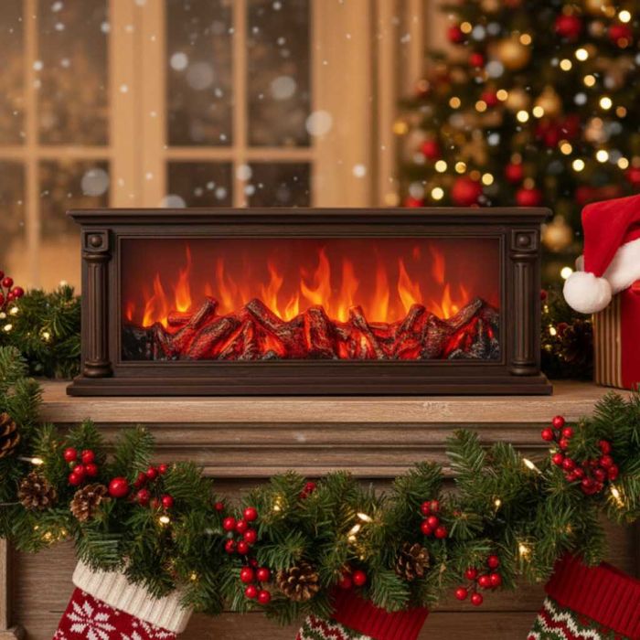 Голяма LED камина с ефект на жар – уют и атмосфера без дим и огън SP47