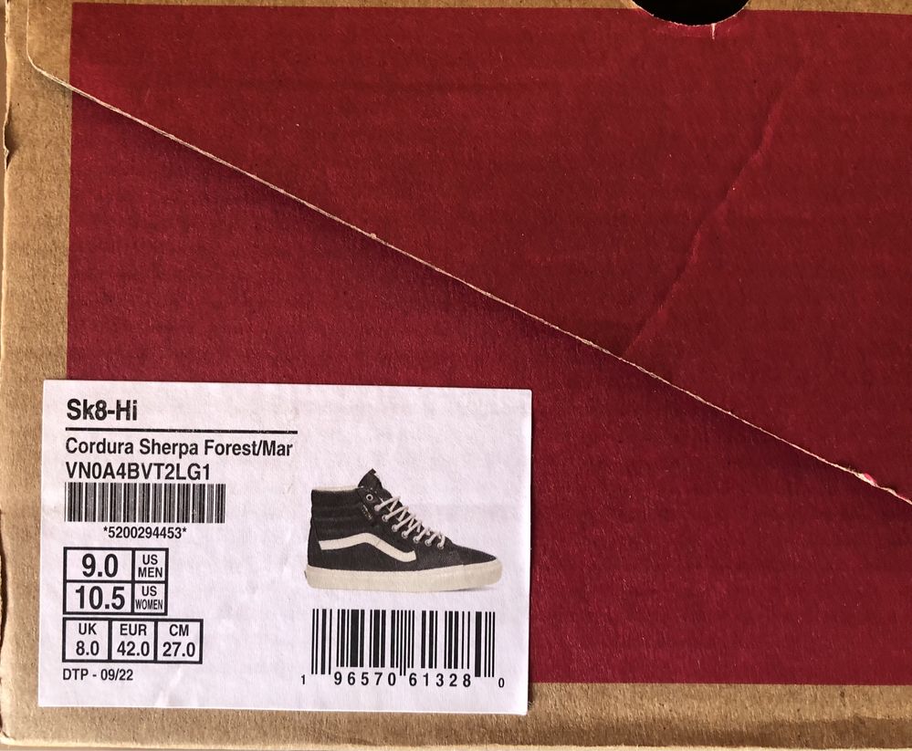 НОВИ Vans Sk8 Hi Cordura Sherpa ОРИГИНАЛНИ зимни кецове 42/27см