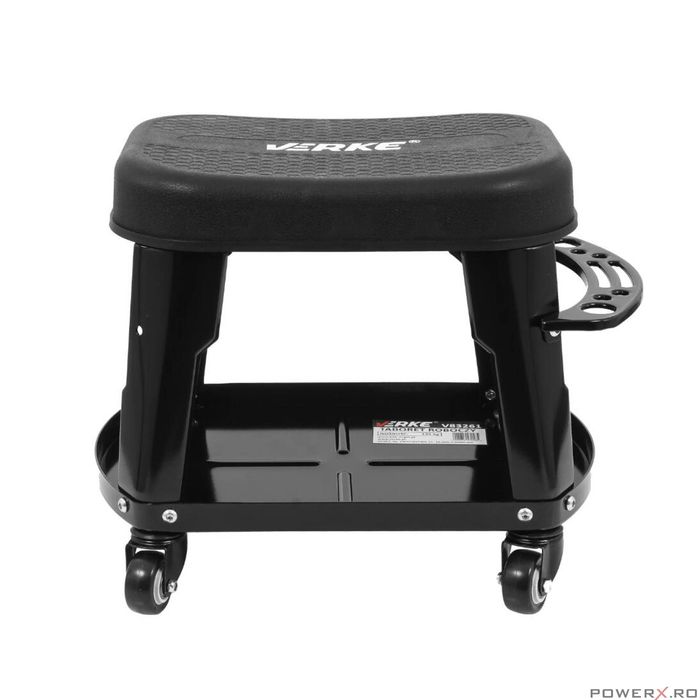 Taburet, scaun pentru atelier cu sertar si maner negru, 35x25cm 135kg,