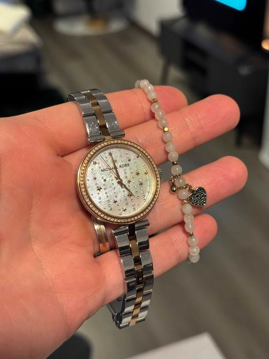 Michael Kors Mother of pearl + Bratara Fossil
