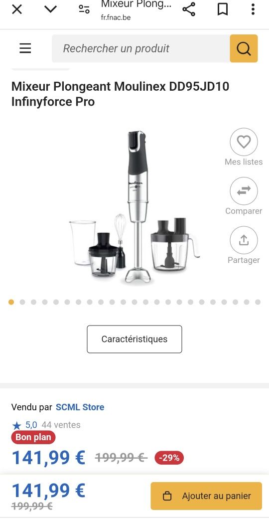 Moulinex Infinyforce Pro 1200W Блендер,пасатор,чопър,бъркалка 5в1.