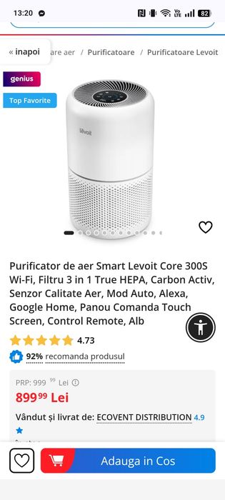 Purificator de aer Levoit Core300 S