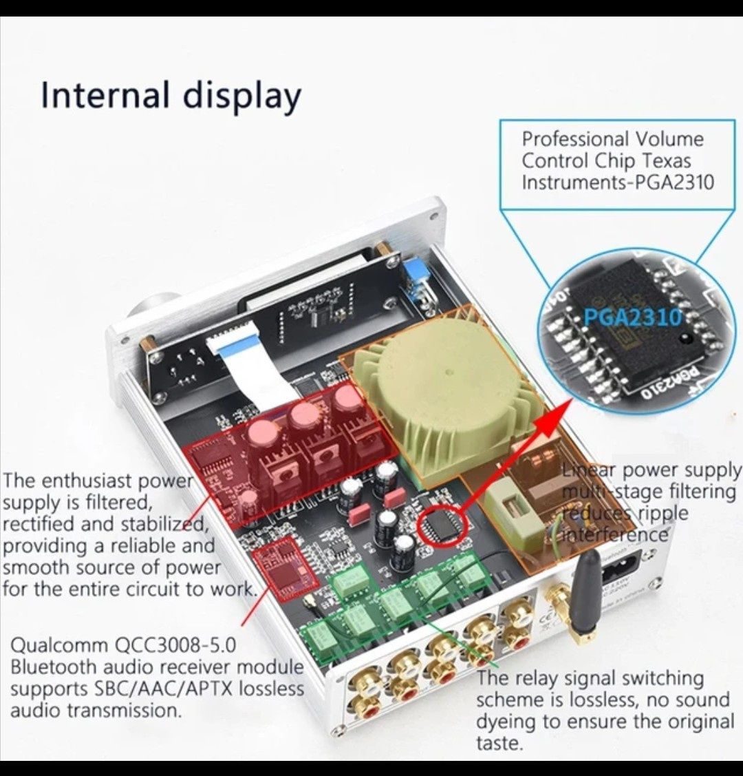 Предусилвател с bluetooth BRZ HiFi vol 03