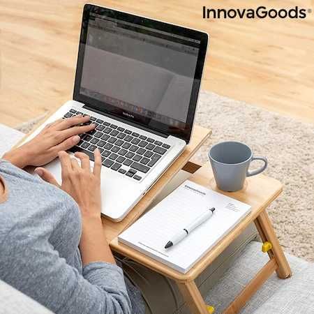 Masa pliabila InnovaGoods pentru laptop sau luat masa din Bambus